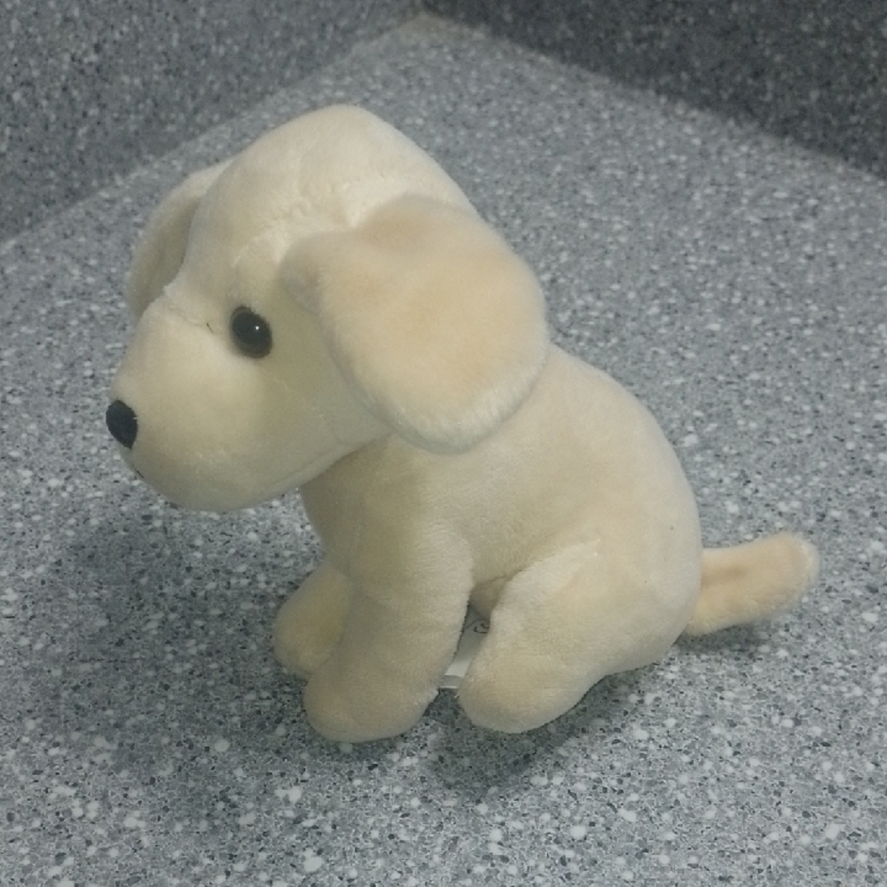 Cream Plush Dog Toy with Floppy Ears